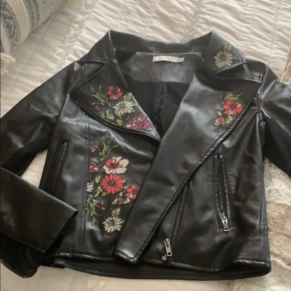 Black faux leather jacket